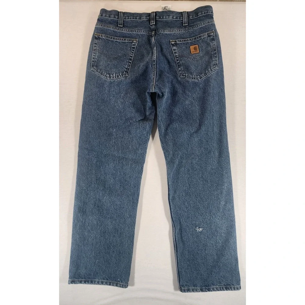 Carhartt Jeans Mens 35x30 Relaxed Fit B460 DPS Deepstone Wash Denim Workwear